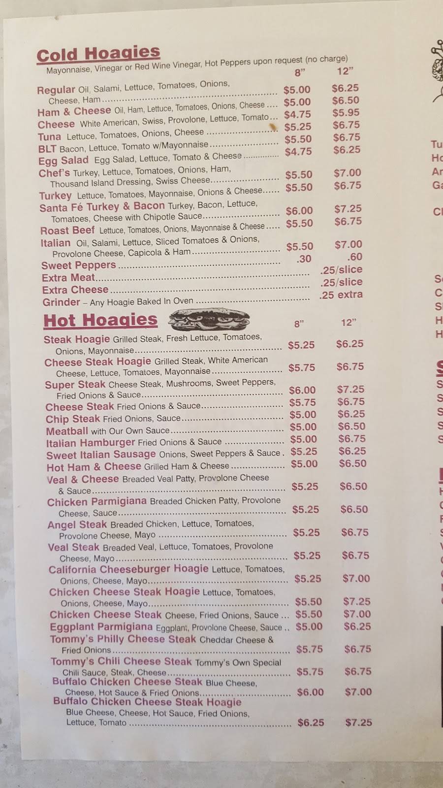 Tommys Italian Specialty Shop | restaurant | 41 N Railroad St, Tamaqua, PA 18252, USA | 5706681244 OR +1 570-668-1244