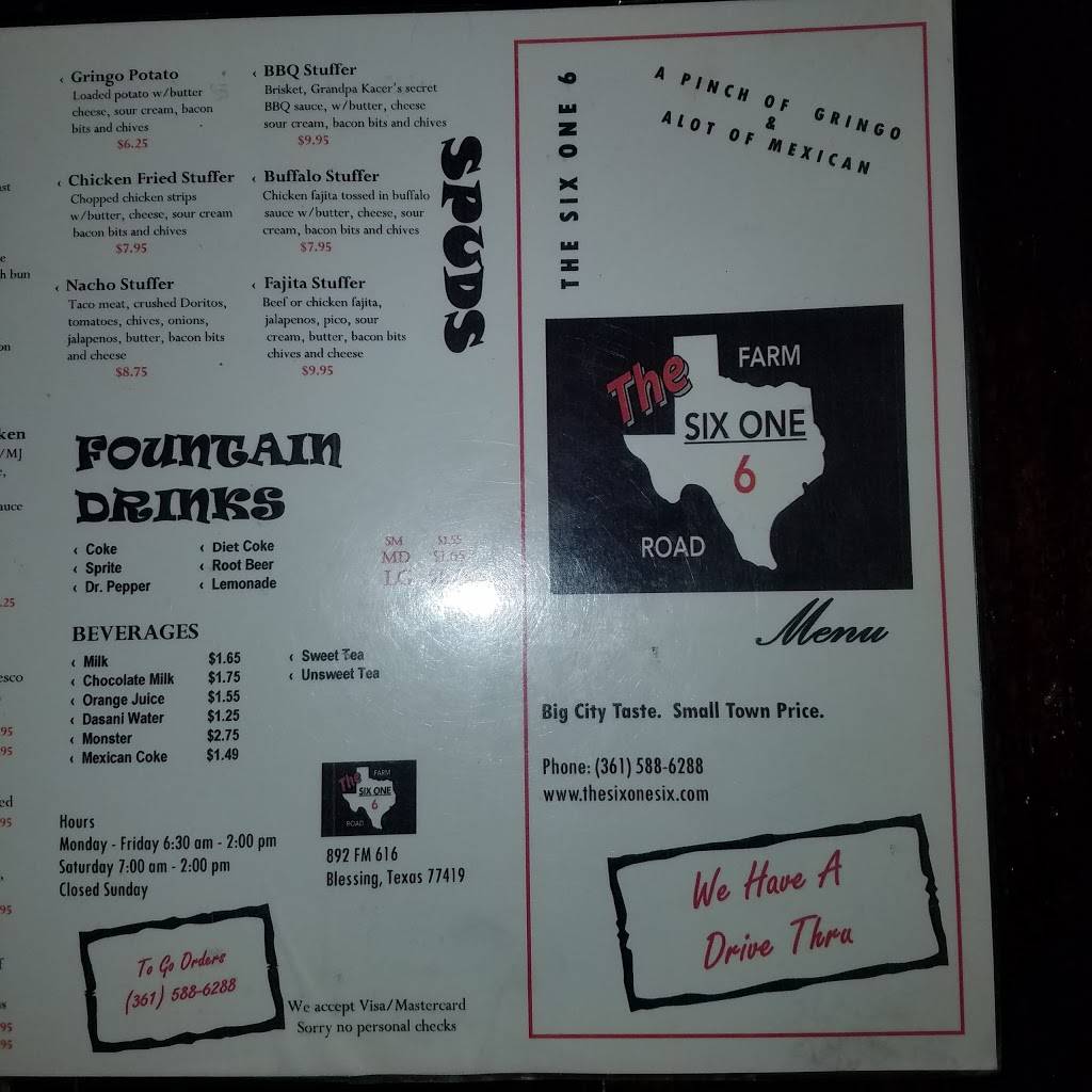 616 Restaurant | restaurant | 892 FM 616, Blessing, TX 77419, USA | 3615886288 OR +1 361-588-6288