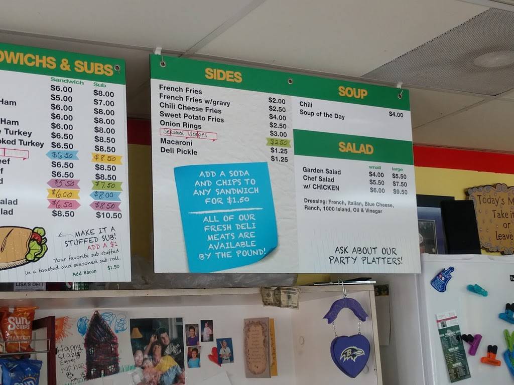 Lisas Deli | restaurant | 2608 Mountain Rd # 4, Pasadena, MD 21122, USA | 4104373354 OR +1 410-437-3354