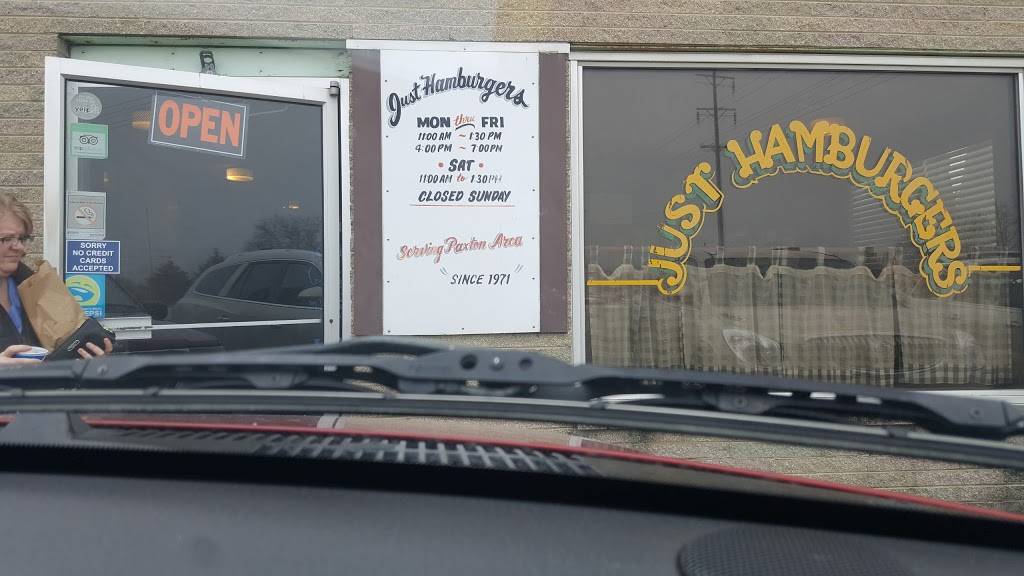 Just Hamburgers | restaurant | 214 Ottawa Rd, Paxton, IL 60957, USA | 2173794222 OR +1 217-379-4222