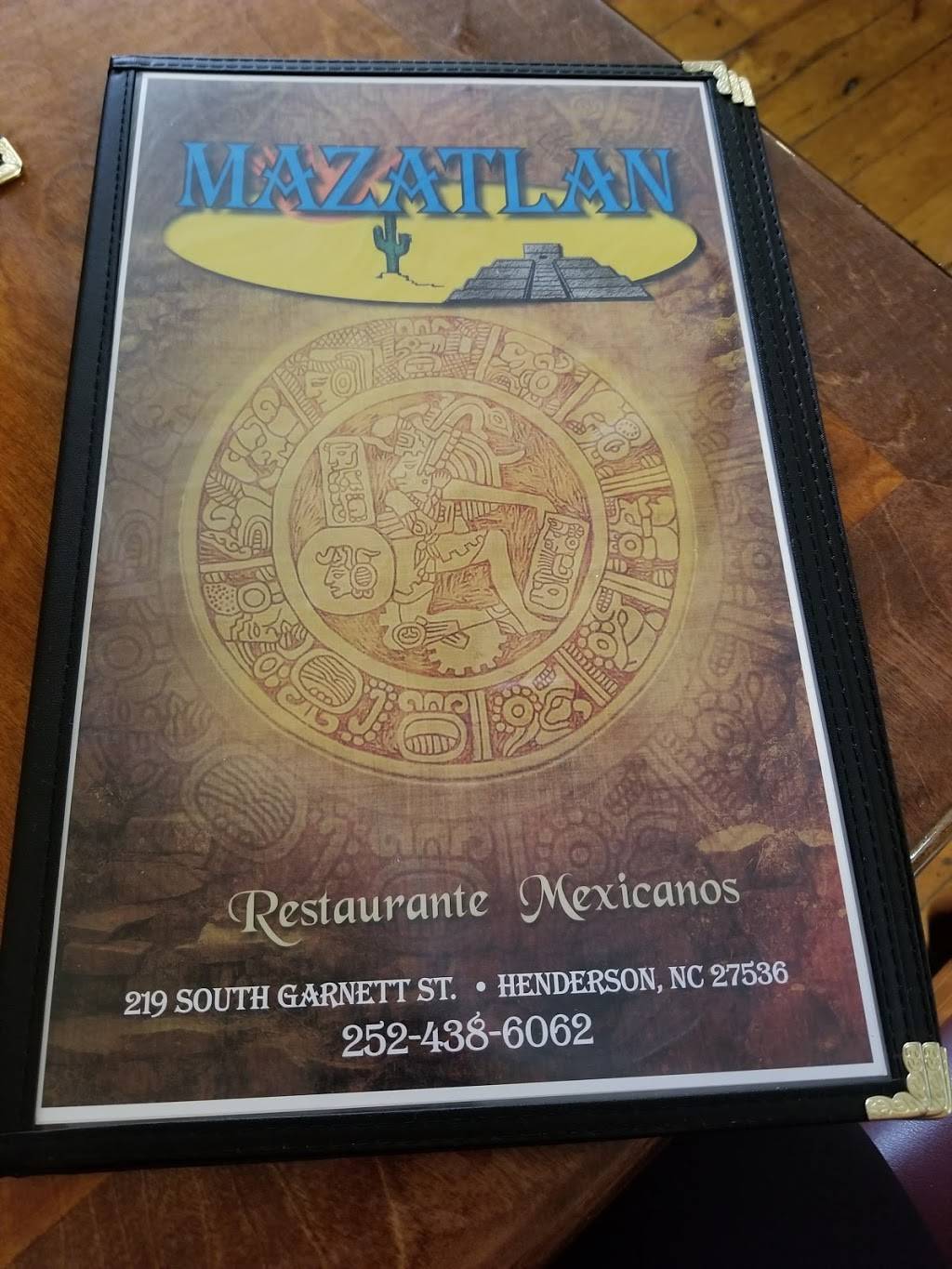 Mazatlan Mexican Restaurant | restaurant | 219 S Garnett St, Henderson, NC 27536, USA | 2524386062 OR +1 252-438-6062