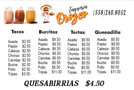 Taqueria Orozco | restaurant | 6872 S Academy Ave, Parlier, CA 93648, USA | 5592409052 OR +1 559-240-9052