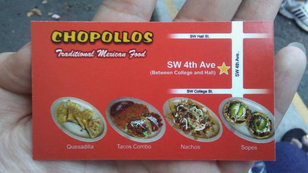 Chopollos Mexican Food Cart | restaurant | 1927 SW 4th Ave, Portland, OR 97201, USA | 5038476086 OR +1 503-847-6086