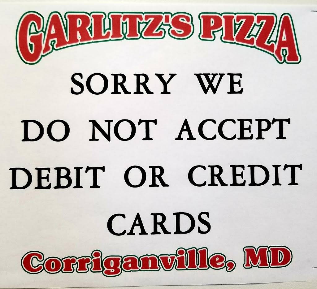 Garlitzs Pizza | restaurant | 10801 Kreighbaum Rd, Corriganville, MD 21524, USA | 3017227733 OR +1 301-722-7733