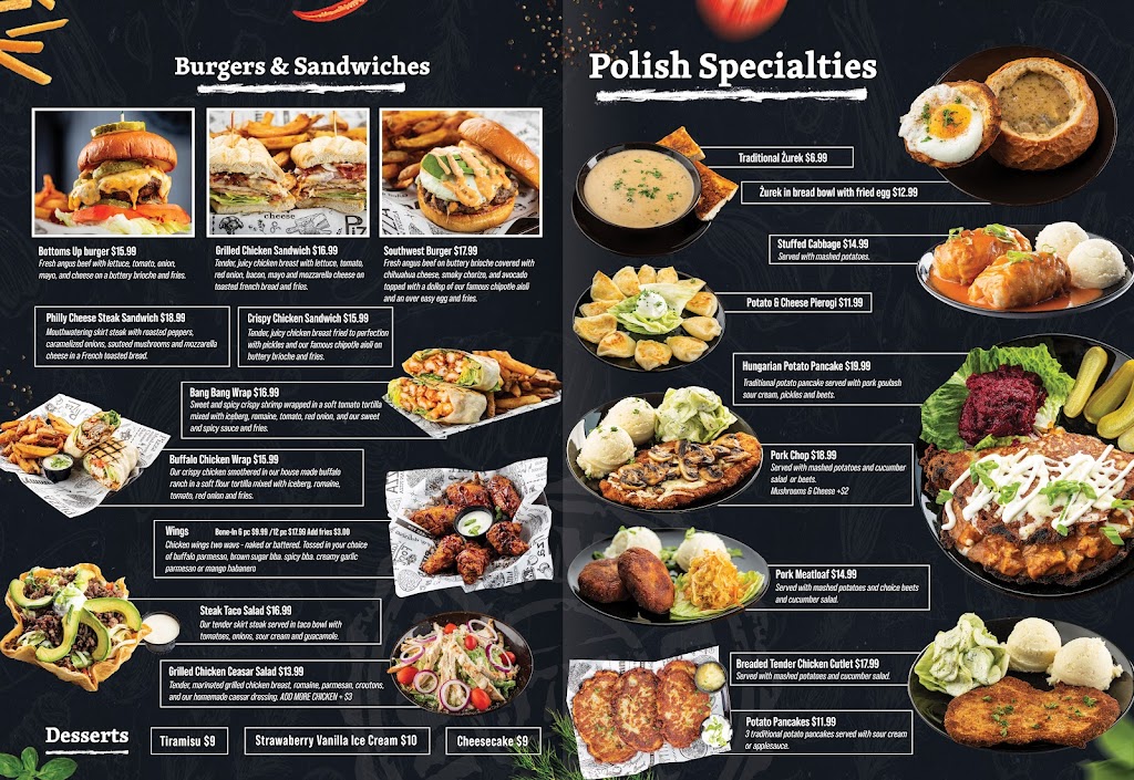 Bottoms Up Restaurant & Bar | restaurant | 9718 W Irving Park Rd, Schiller Park, IL 60176, USA | 2247812298 OR +1 224-781-2298