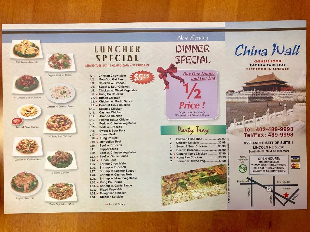 China Wall | restaurant | 8550 Andermatt Dr # 3, Lincoln, NE 68526, USA | 4024899993 OR +1 402-489-9993