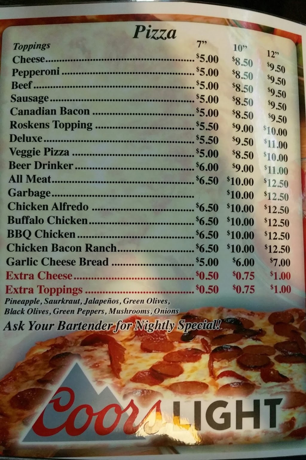 Critters & Roskens Dakota Pizzas | restaurant | 200 E Main St, Crooks, SD 57020, USA | 6055435425 OR +1 605-543-5425