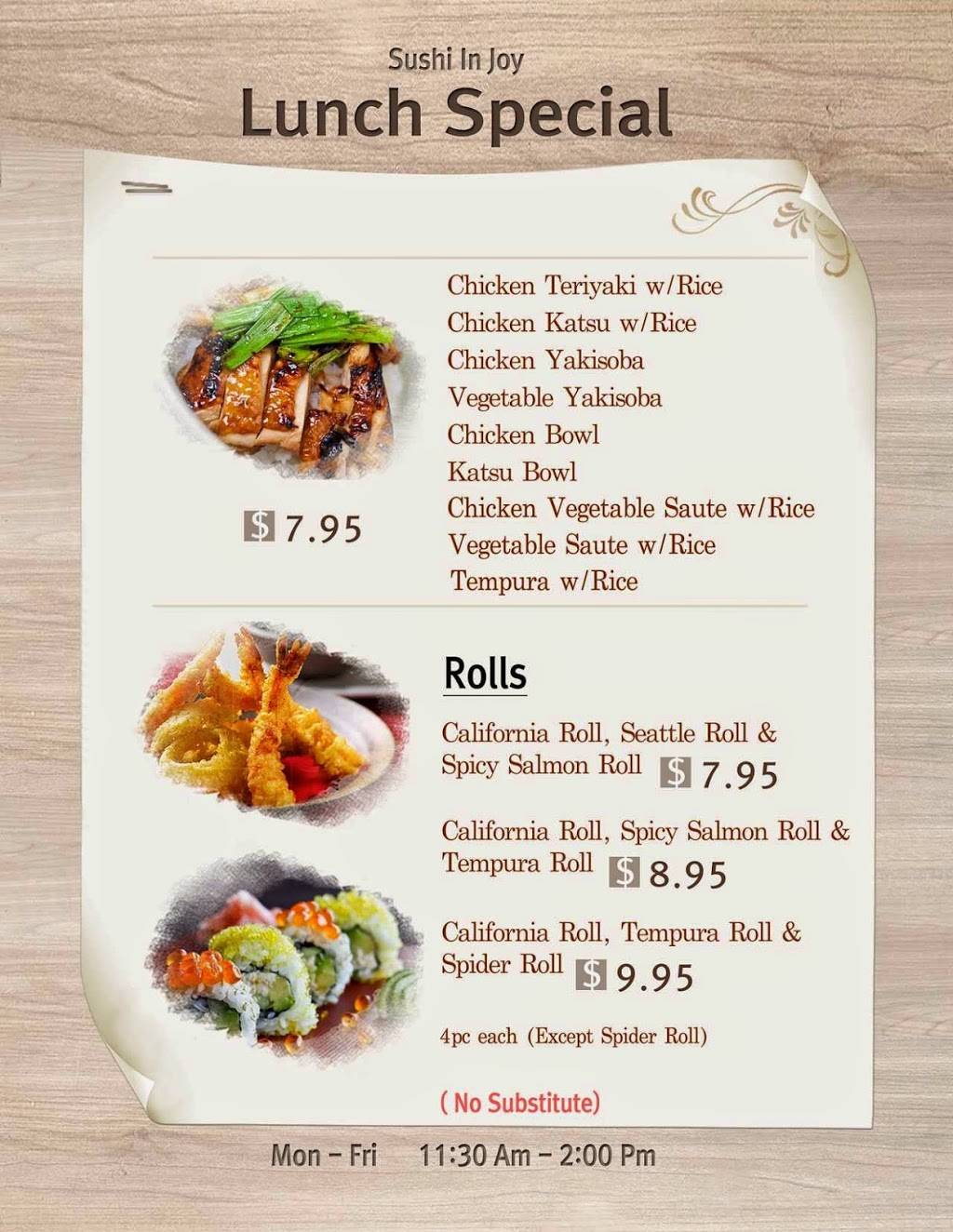 Sushi In Joy | restaurant | 2618 Bellevue Way NE, Bellevue, WA 98004, USA | 4255761743 OR +1 425-576-1743