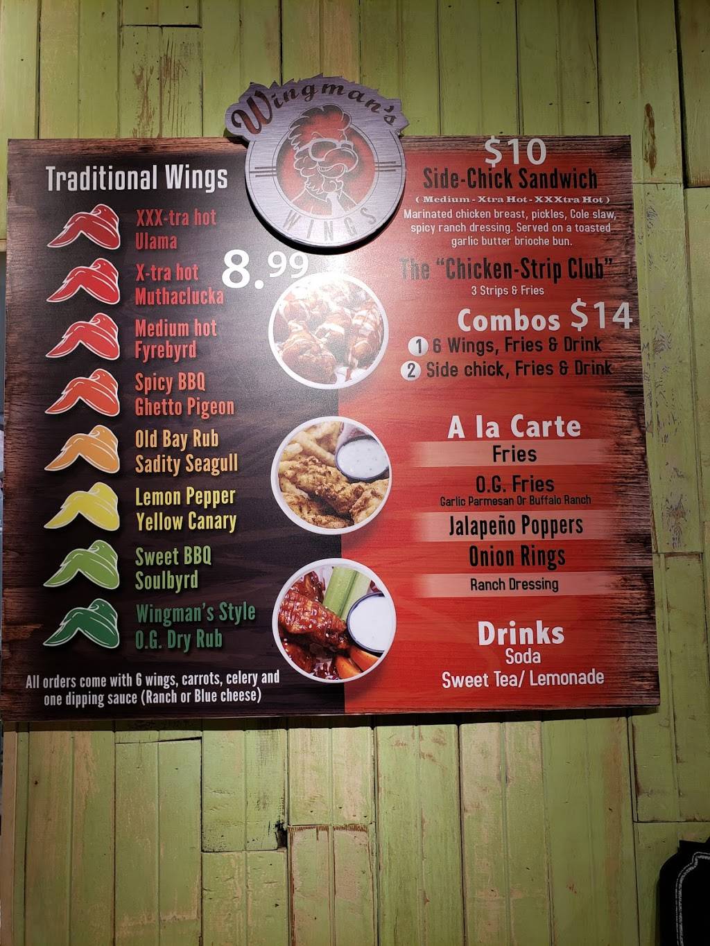 Wingman’s Wings | restaurant | 32117 Temecula Pkwy #C, Temecula, CA 92592, USA | 9513838068 OR +1 951-383-8068