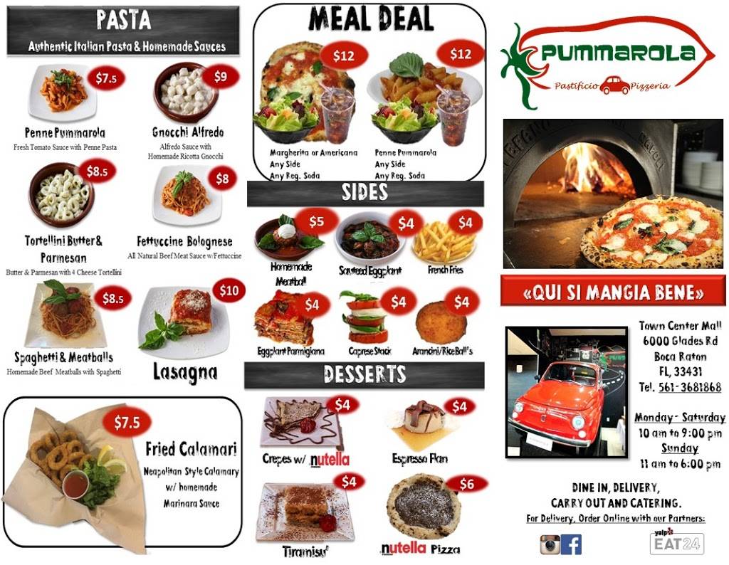 Pummarola Boca Pizza Napoletana | meal delivery | 6000 Glades Rd, Boca Raton, FL 33431, USA | 5613681868 OR +1 561-368-1868