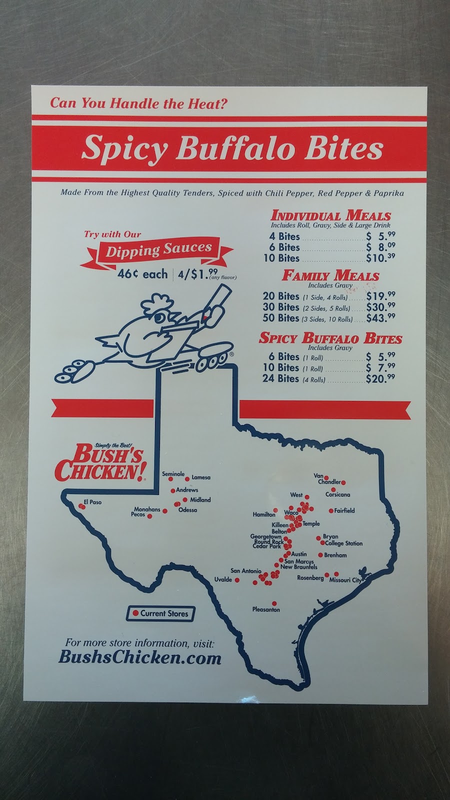 Bushs Chicken | restaurant | 602 N Dallas Ave, Lamesa, TX 79331, USA | 8068704445 OR +1 806-870-4445