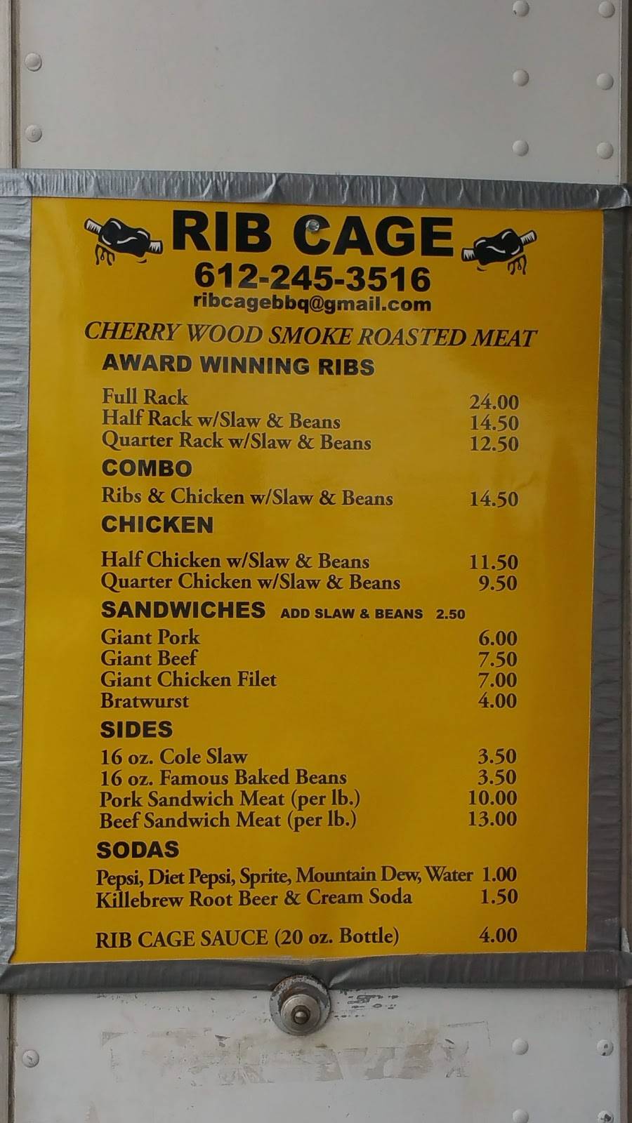 The Rib Cage barbeque | restaurant | 1-57 Auburn Dr, Osseo, MN 55369, USA | 6122453516 OR +1 612-245-3516