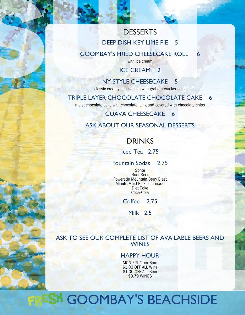 Goombays Beachside | restaurant | 306 Florida A1A, Satellite Beach, FL 32937, USA | 3214217287 OR +1 321-421-7287