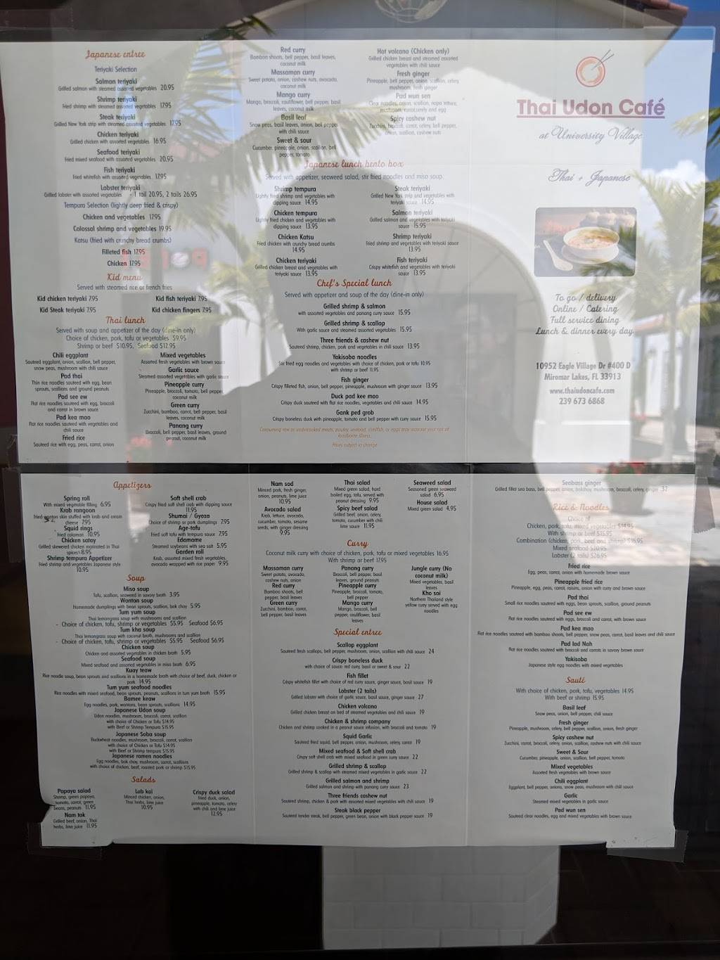 Thai Udon Cafe Estero | restaurant | 10952 Eagle Village Dr Suite 400D, Fort Myers, FL 33913, USA | 2396736868 OR +1 239-673-6868