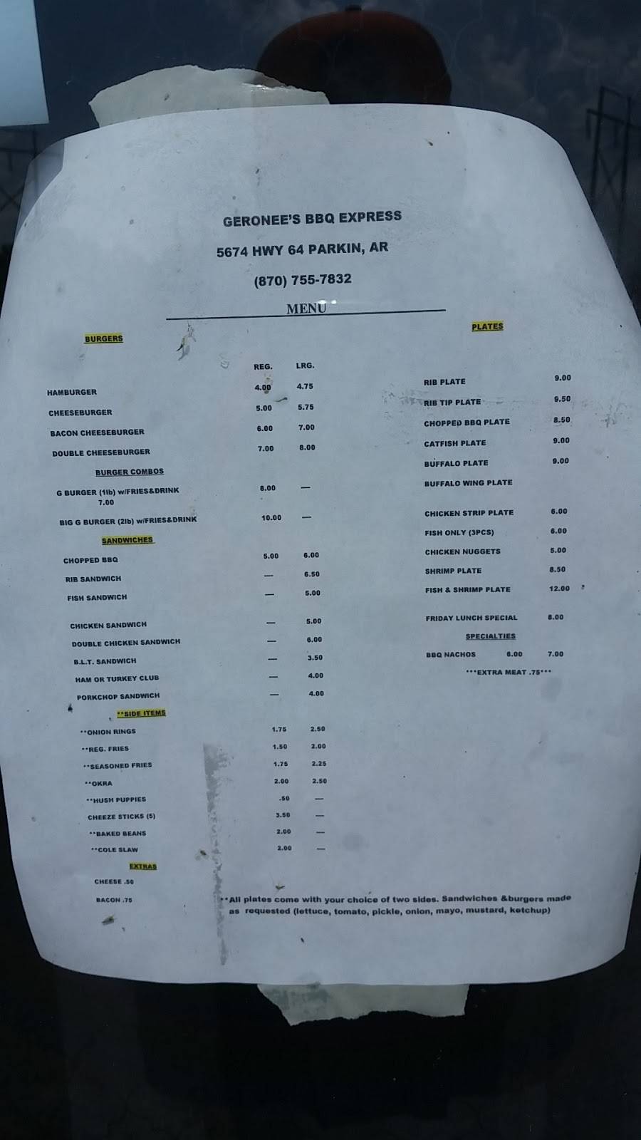 BBQ Express | restaurant | Parkin, AR 72373, USA | 8707557832 OR +1 870-755-7832