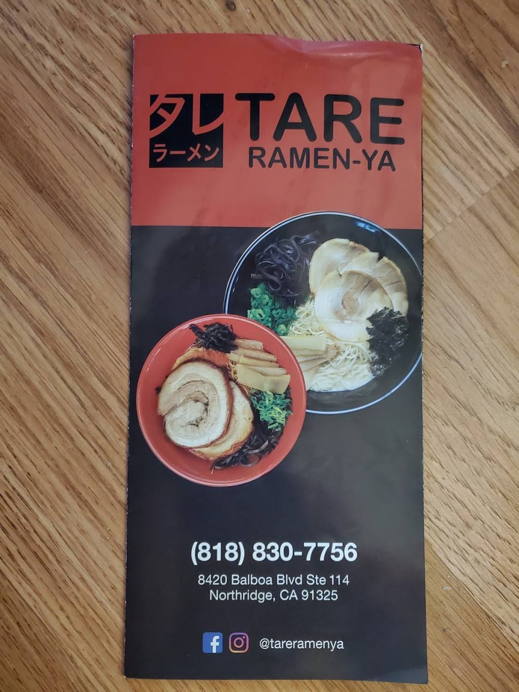 Tare Ramen-Ya | restaurant | 8420 Balboa Blvd, Northridge, CA 91325, USA | 8188307756 OR +1 818-830-7756