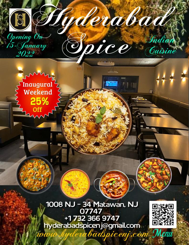 Hyderabad Spice | restaurant | 1008 NJ-34 Suite# 8, Matawan, NJ 07747, USA | 9736104288 OR +1 973-610-4288