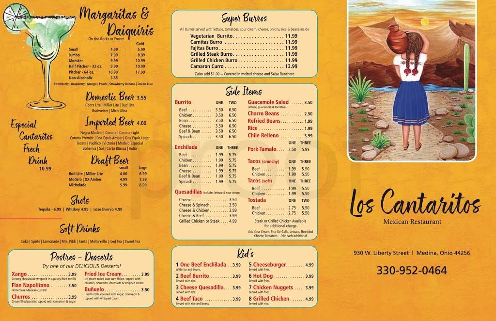 Los Cantaritos Mexican Grille | restaurant | 930 W Liberty St, Medina, OH 44256, USA | 3309520464 OR +1 330-952-0464