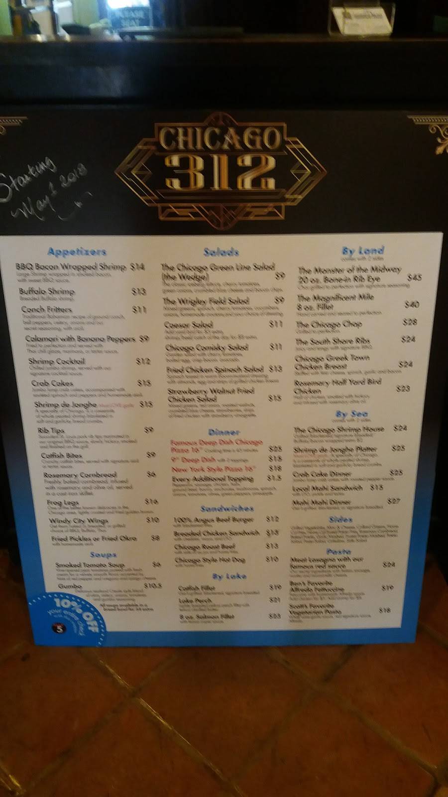 Chicagos 312 (within the Grand Palms Hotel, Spa and Golf Resort | restaurant | 110 Grand Palms Dr, Pembroke Pines, FL 33027, USA | 9544318800 OR +1 954-431-8800