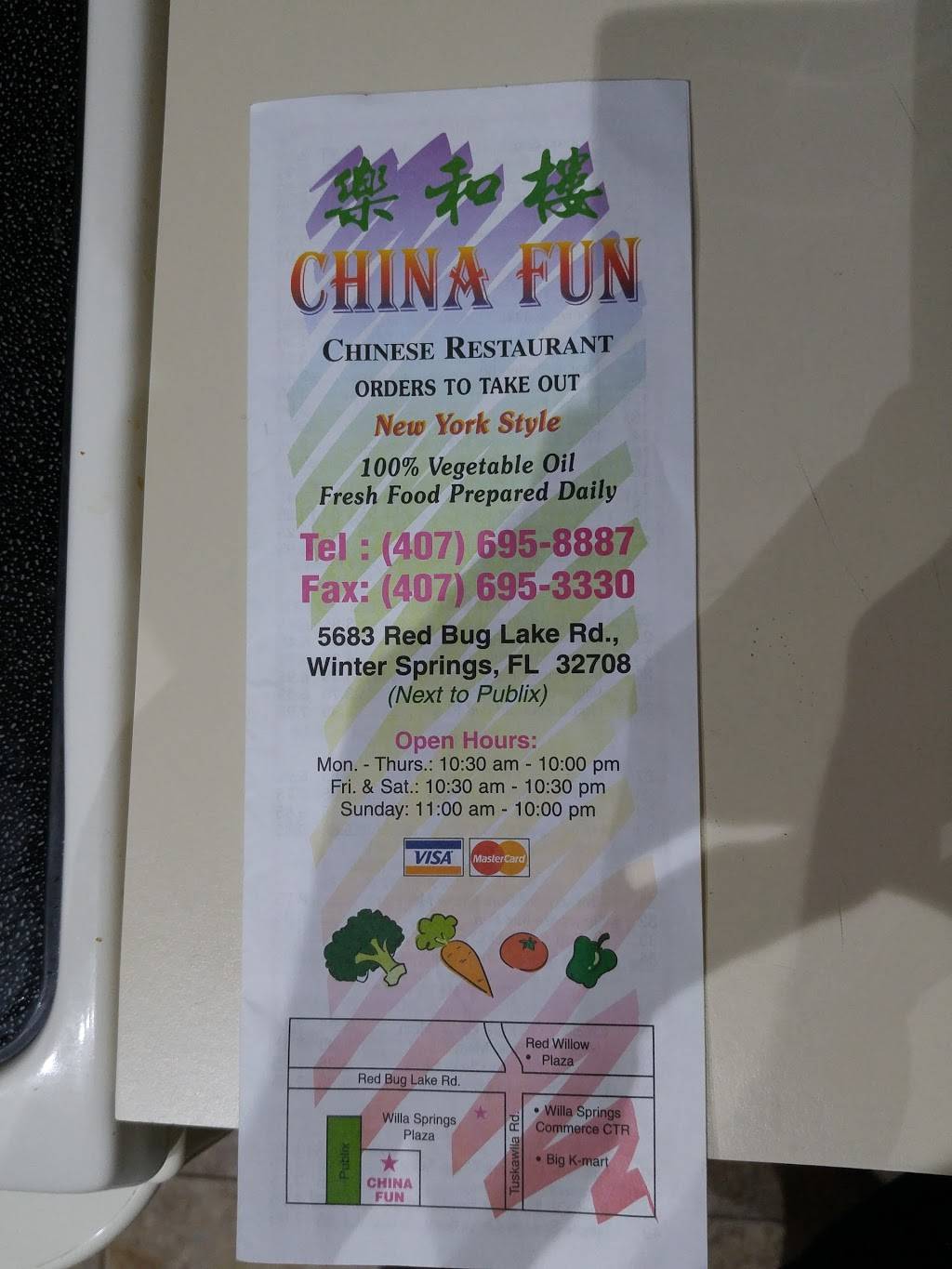 China Fun | restaurant | 5683 Red Bug Lake Rd, Winter Springs, FL 32708, USA | 4076958887 OR +1 407-695-8887