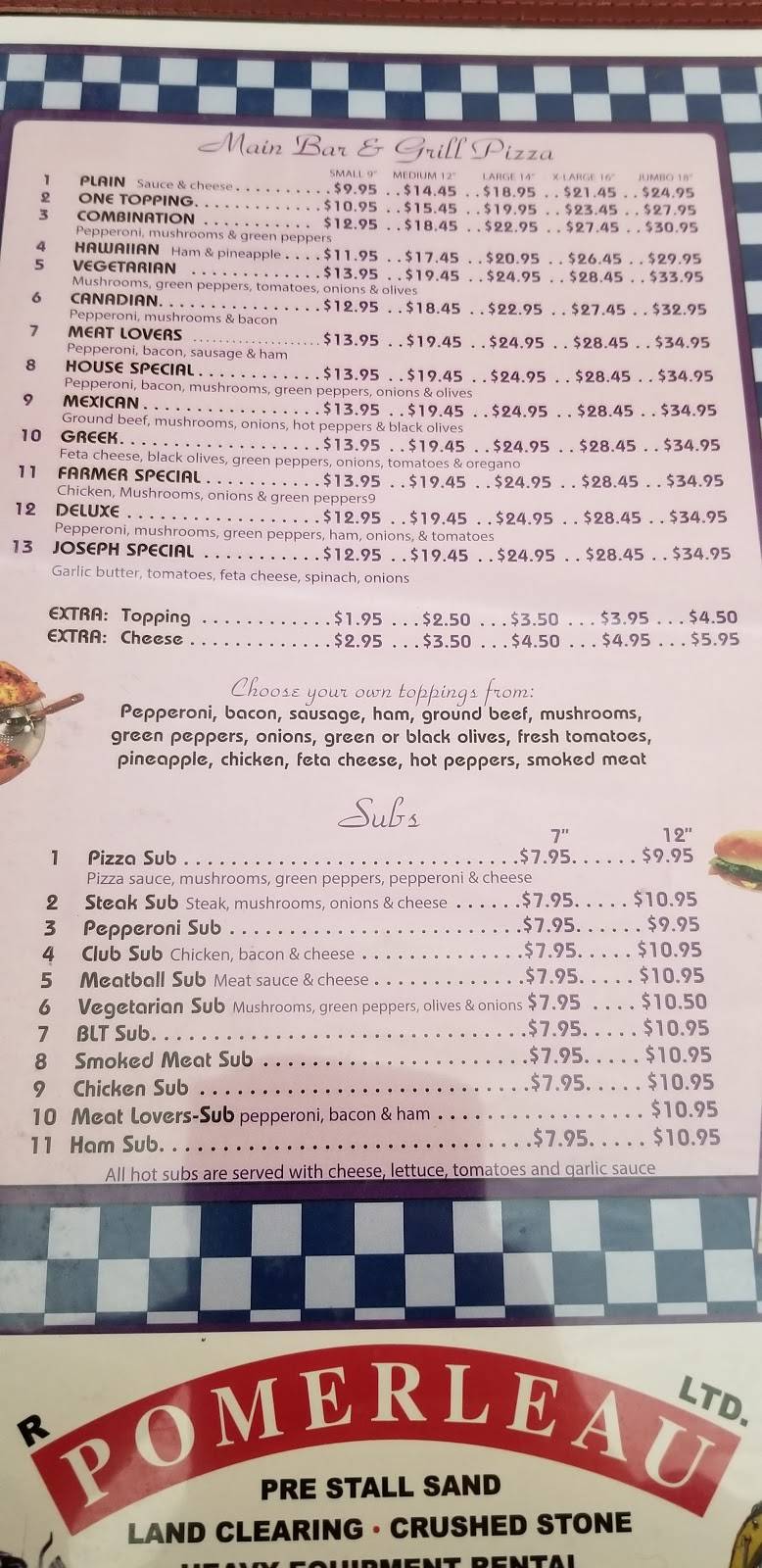 Main Street Grill & Pizzeria | restaurant | 8210 Victoria St, Metcalfe, ON K0A 2P0, Canada | 6138215557 OR +1 613-821-5557