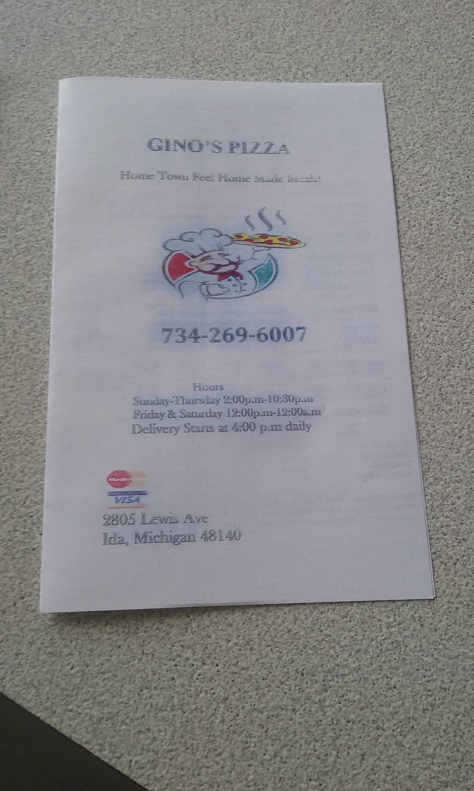 Ginos Pizza & Sub Station | restaurant | 2805 Lewis Ave, Ida, MI 48140, USA | 7342696007 OR +1 734-269-6007