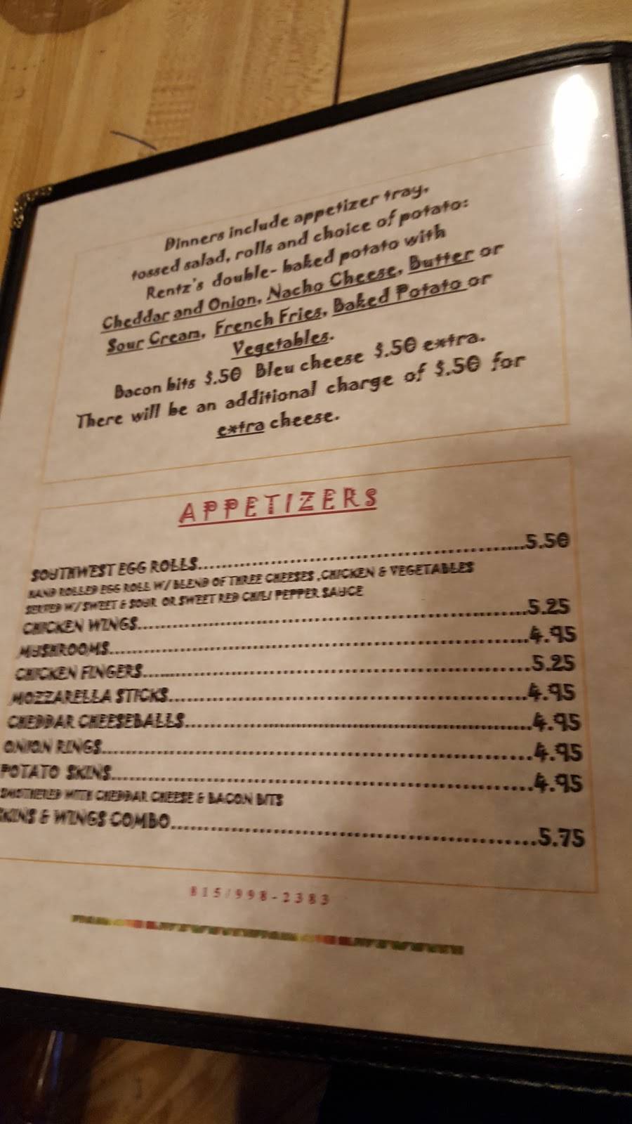 Rentzs Tap & Dining | restaurant | 210 S Waupansie St, Odell, IL 60460, USA | 8159982383 OR +1 815-998-2383