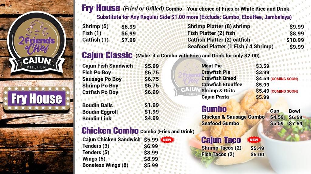 2 Friends And A Chef | restaurant | 8585 Memorial Blvd, Port Arthur, TX 77640, USA | 4093004636 OR +1 409-300-4636