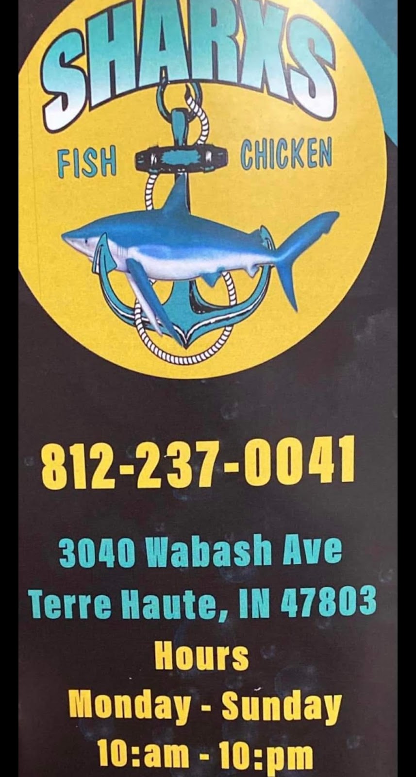 Sharxs Fish & Chicken | restaurant | 3040 Wabash Ave, Terre Haute, IN 47803, USA | 8122370041 OR +1 812-237-0041