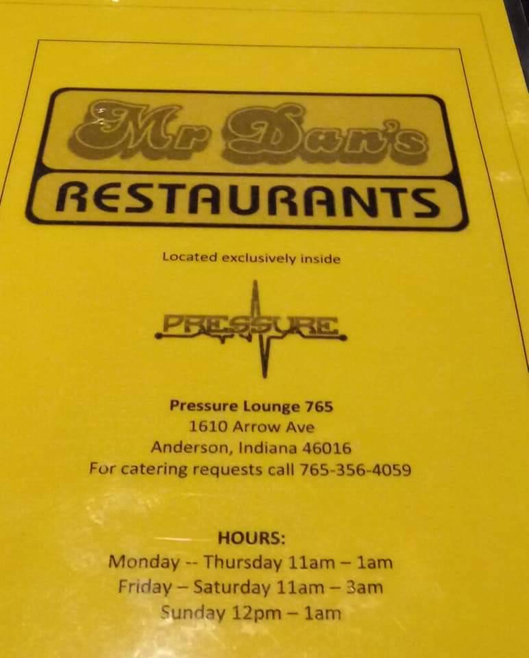 Mr Dans Restaurant | restaurant | 1610 Arrow Ave, Anderson, IN 46016, USA | 7653564059 OR +1 765-356-4059