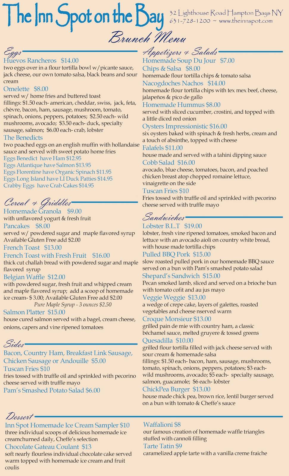 The Inn Spot on the Bay | restaurant | 32 Lighthouse Rd, Hampton Bays, NY 11946, USA | 6317281200 OR +1 631-728-1200