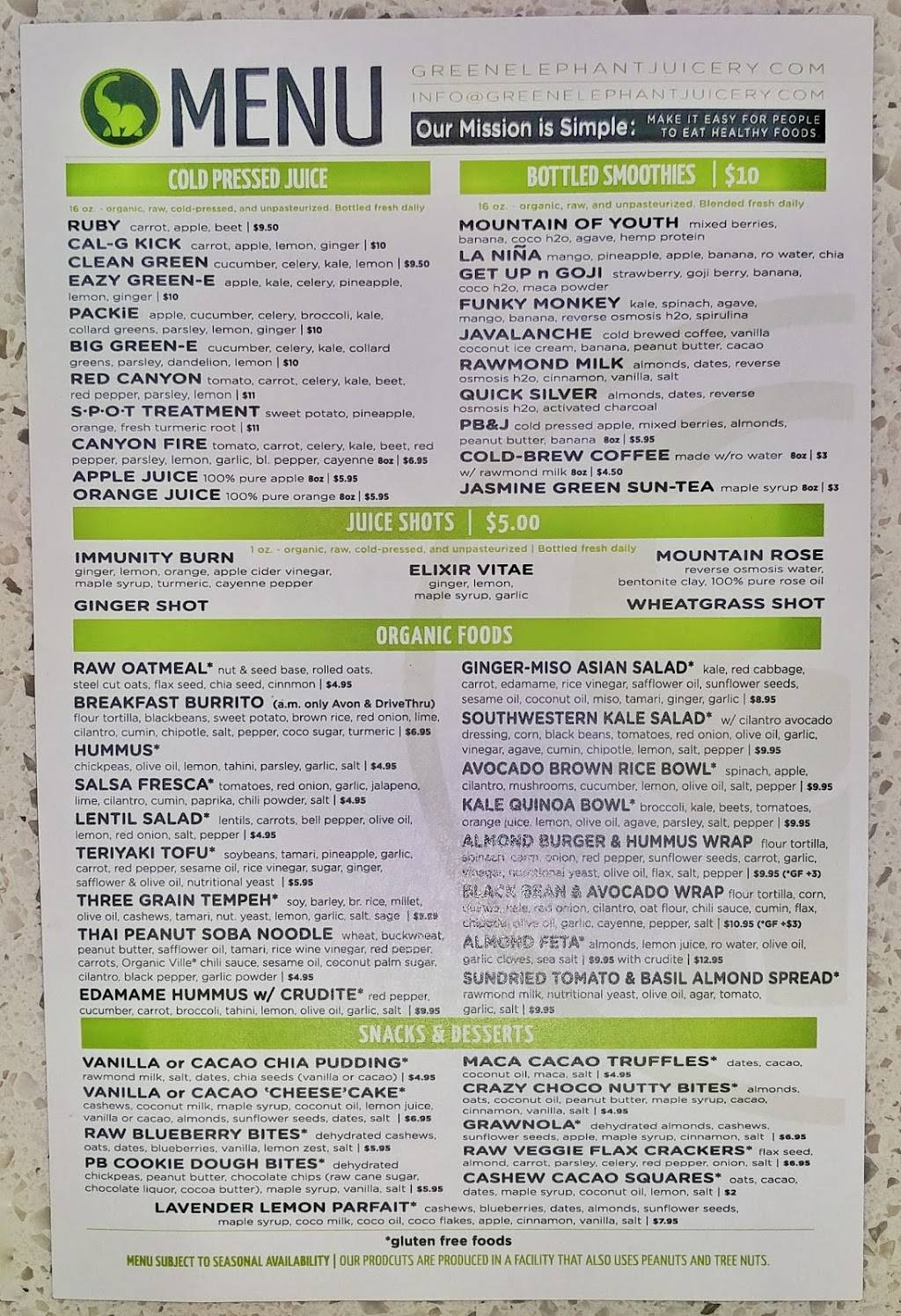 Green Elephant Juicery Avon | cafe | 150 E Beaver Creek Blvd, Avon, CO 81620, USA | 9704704042 OR +1 970-470-4042