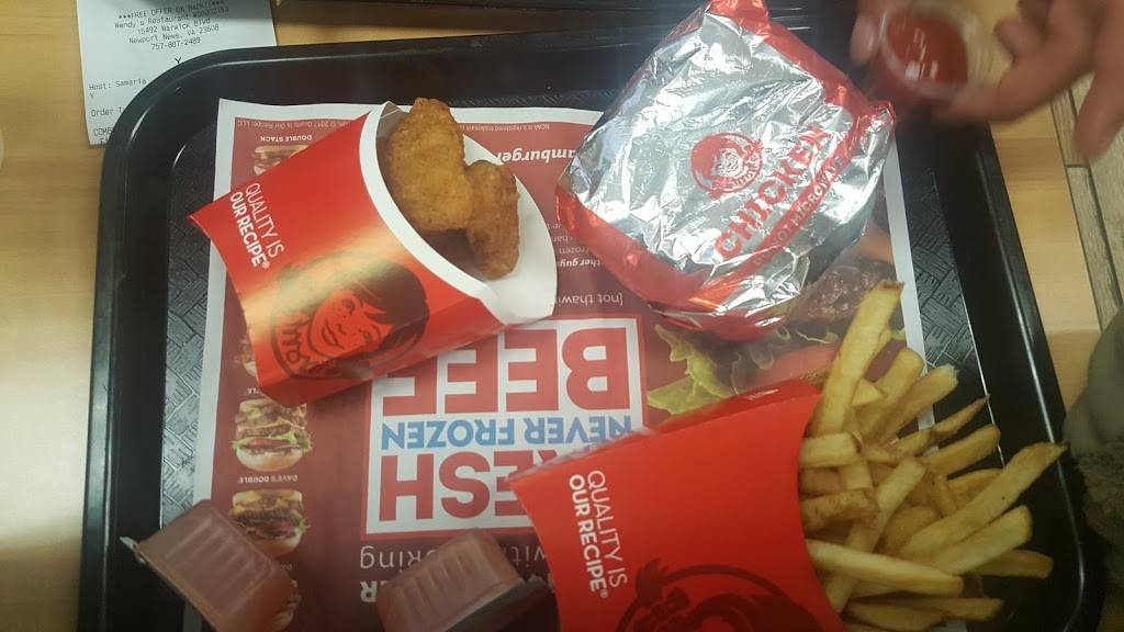 Wendys | restaurant | 15492 Warwick Blvd, Newport News, VA 23608, USA | 7578872489 OR +1 757-887-2489