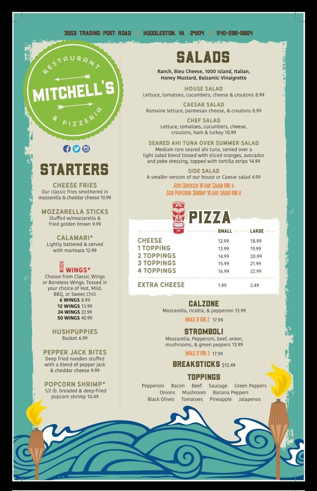 Mitchells Restaurant and Pizzeria | restaurant | 3553 Trading Post Rd, Huddleston, VA 24104, USA | 5402960664 OR +1 540-296-0664