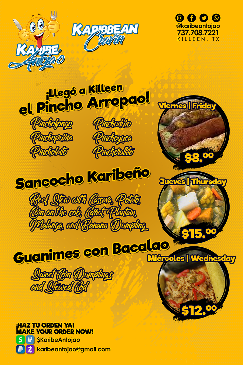 Karibe Antojao | restaurant | Fort Hood Street, Killeen, TX 76541, USA | 7377087221 OR +1 737-708-7221