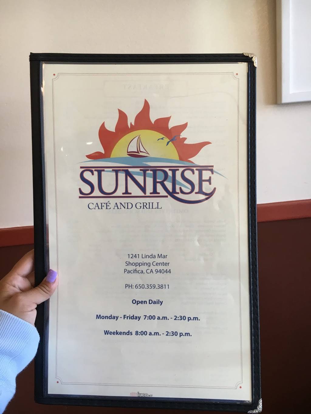 Sunrise Cafe & Grill | restaurant | 1241 Linda Mar Shopping Center, Pacifica, CA 94044, USA | 6503593811 OR +1 650-359-3811
