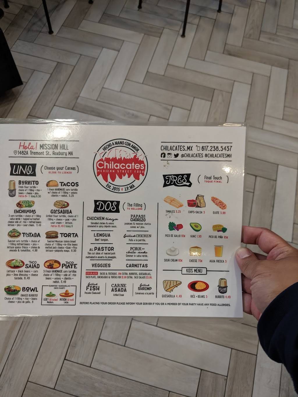 Chilacates Mission Hill | restaurant | 1482 A Tremont St, Boston, MA 02120, USA | 6172863888 OR +1 617-286-3888