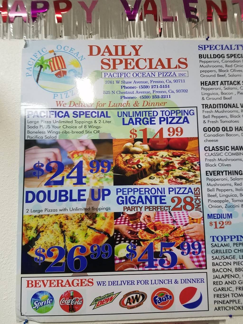 Pacifica Pizza | restaurant | 525 N Chestnut Ave, Fresno, CA 93702, USA | 5592522211 OR +1 559-252-2211