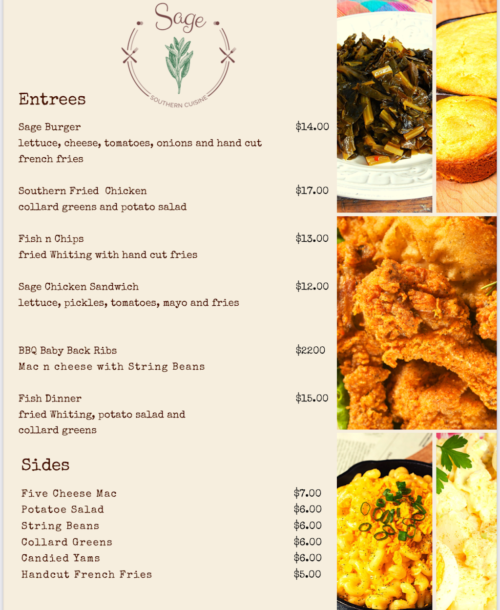 Sage Southern Cuisine | restaurant | 724 W Nyack Rd Suite 3, West Nyack, NY 10994, USA | 8456438500 OR +1 845-643-8500
