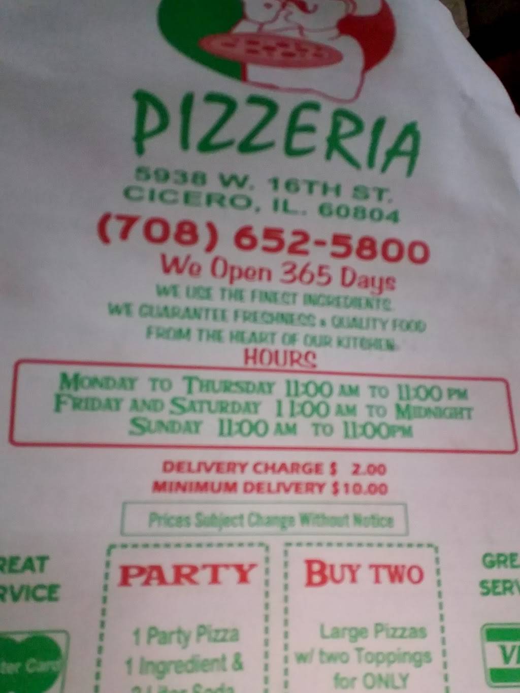 Del Rio Pizzeria | restaurant | 5938 W 16th St, Cicero, IL 60804, USA | 7086525800 OR +1 708-652-5800