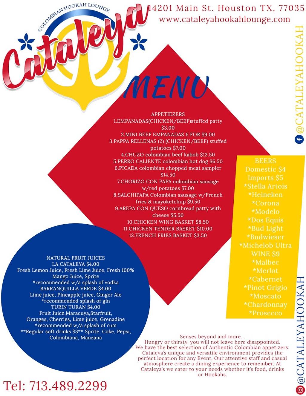 Cataleya Hookah Lounge | restaurant | 14201 S Main St, Houston, TX 77035, USA | 7134784484 OR +1 713-478-4484