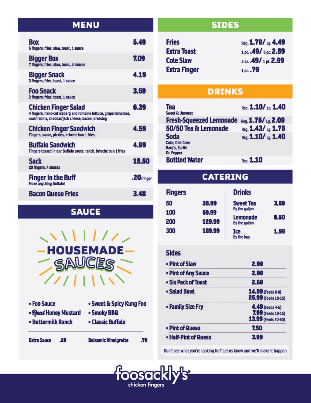 foosacklys - Saraland | restaurant | 1109 Shelton Beach Rd, Saraland, AL 36571, USA | 2512871423 OR +1 251-287-1423