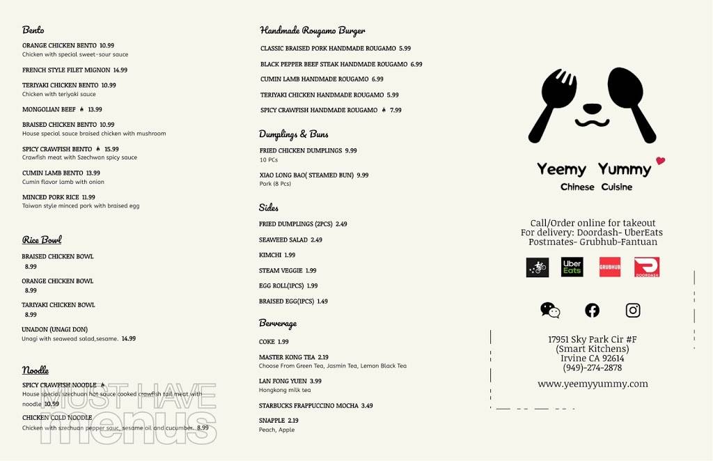 Yeemy Yummy | meal takeaway | Smart Kitchens Pickup at the back door, 17951 Sky Park Cir F, Irvine, CA 92614, USA | 9492742878 OR +1 949-274-2878