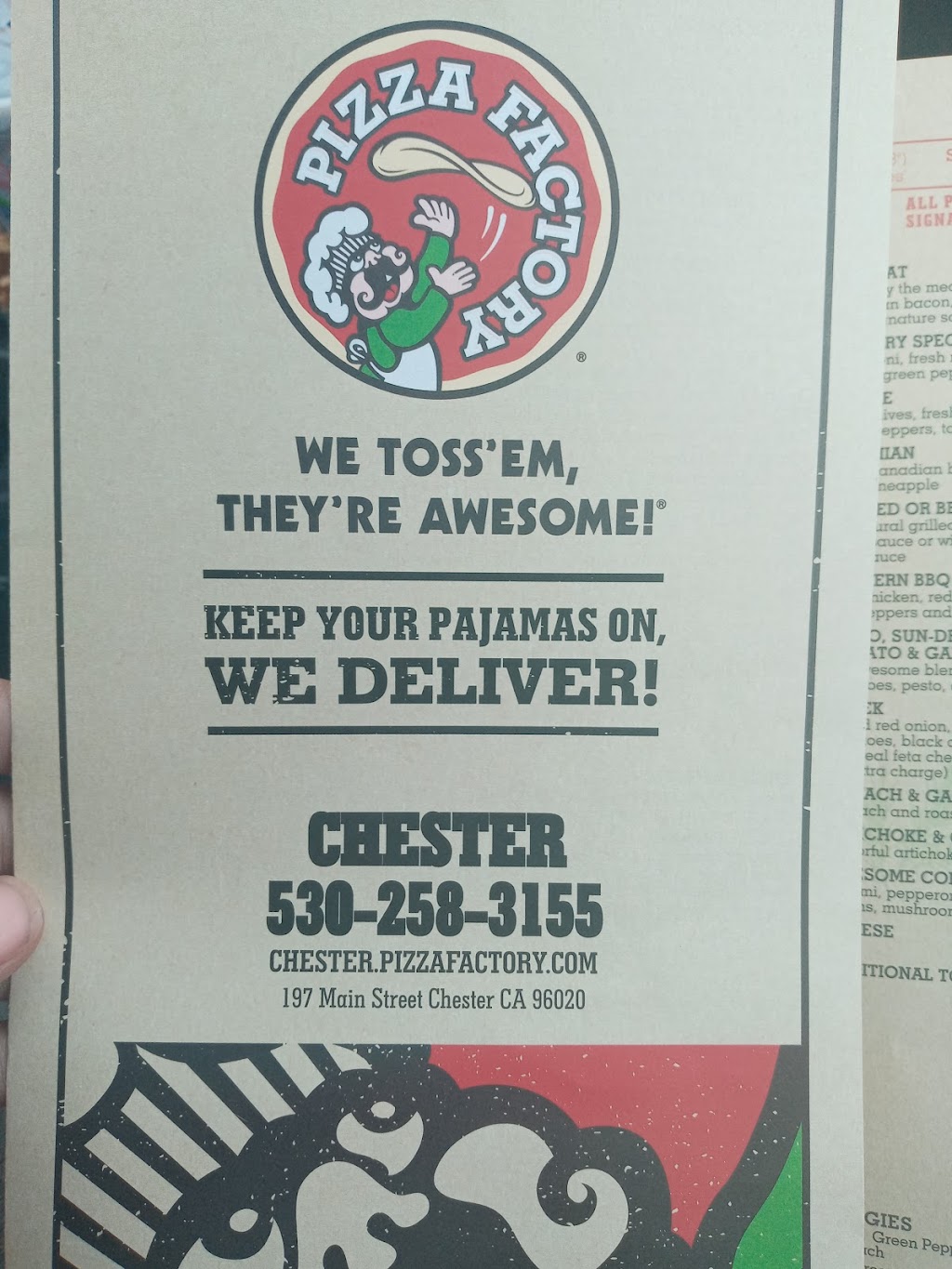 Pizza Factory | restaurant | 197 Main St, Chester, CA 96020, USA | 5302583155 OR +1 530-258-3155