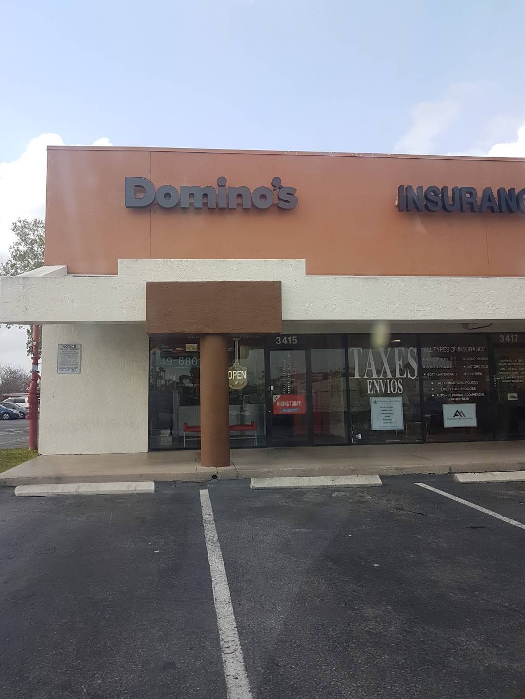 Dominos Pizza | meal delivery | 3415 N Hiatus Rd, Sunrise, FL 33351, USA | 9547496801 OR +1 954-749-6801