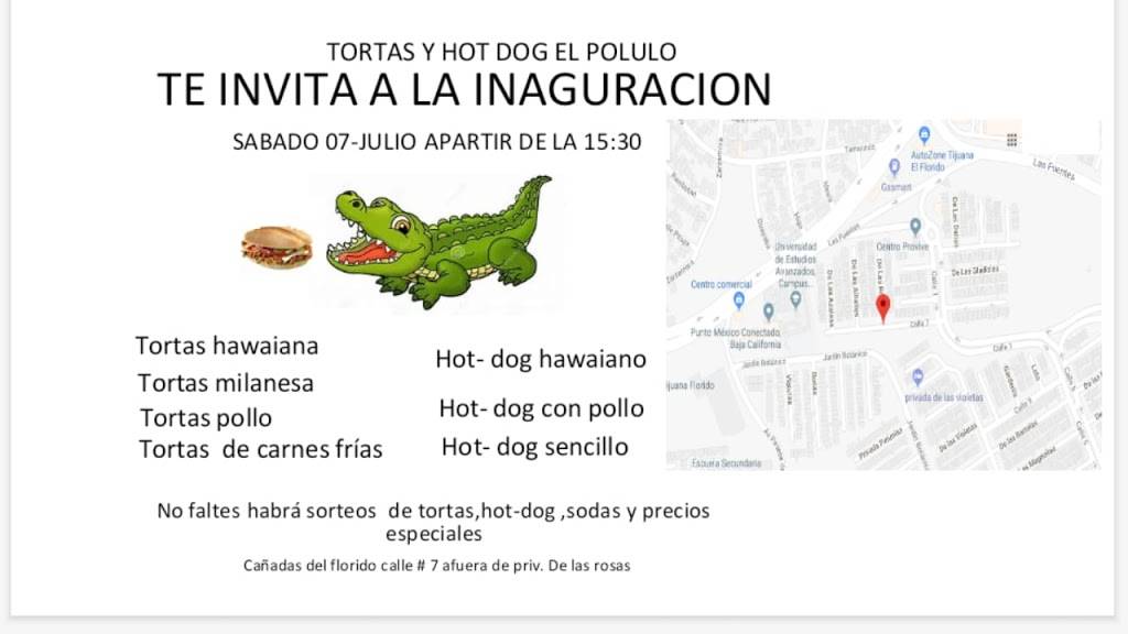 Tortas Polulo | restaurant | privada de las rosas, Cañadas del Florido, 22245 Tijuana, B.C., Mexico | 016641215586 OR +52 664 121 5586