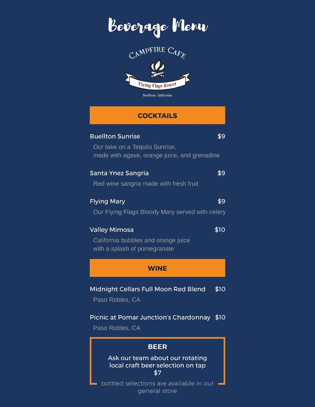 The Campfire Cafe | restaurant | 180 Ave Of The Flags, Buellton, CA 93427, USA | 8056918090 OR +1 805-691-8090