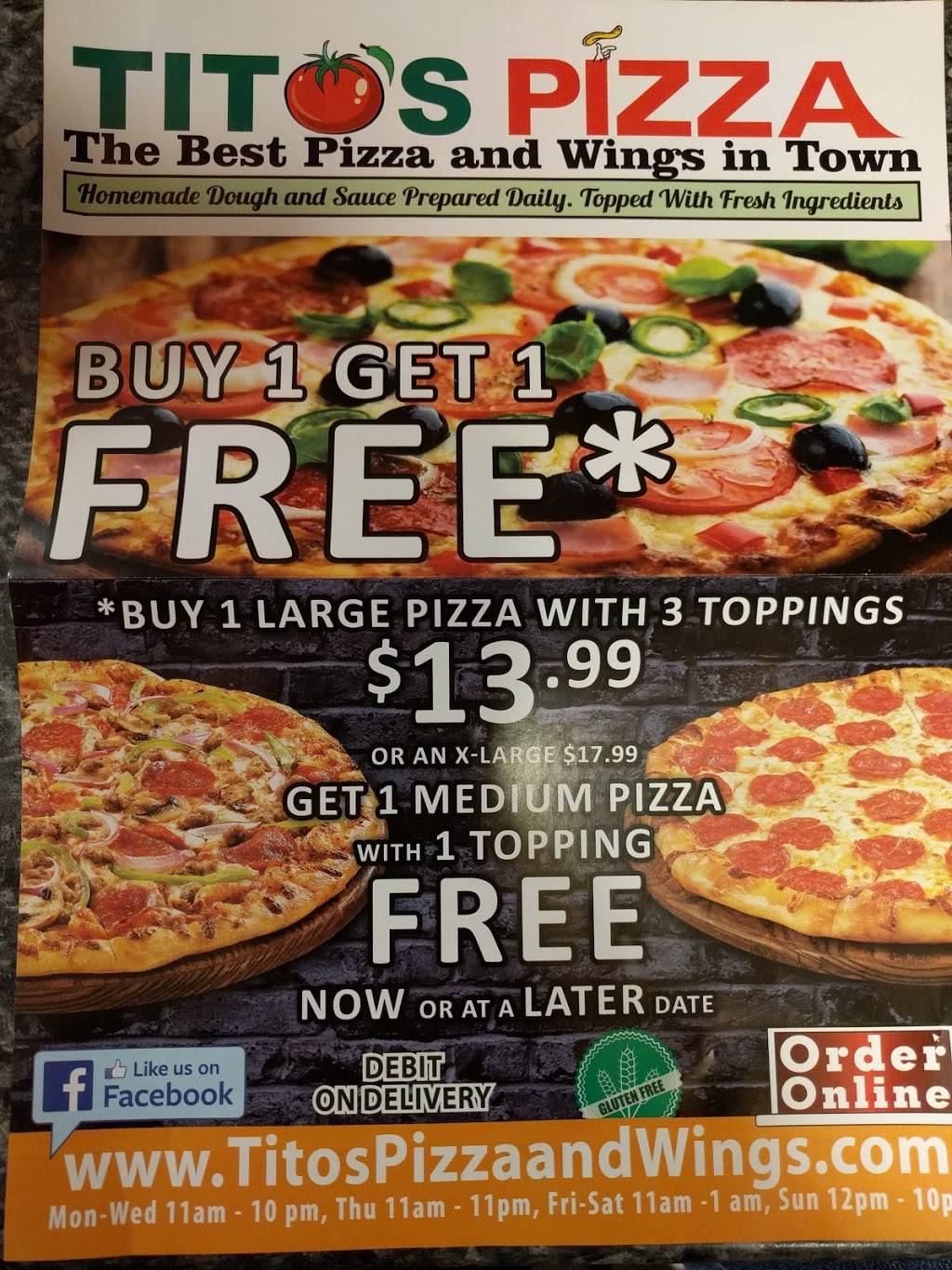 Titos Pizza | restaurant | 122 George St, Arthur, ON N0G 1A0, Canada | 5198485050 OR +1 519-848-5050