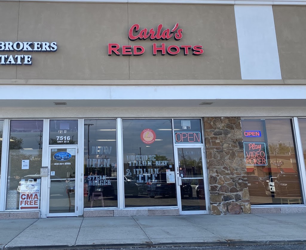 Carlas Red Hots | restaurant | 7516 S Cass Ave Suite B, Darien, IL 60561, USA | 6305894396 OR +1 630-589-4396