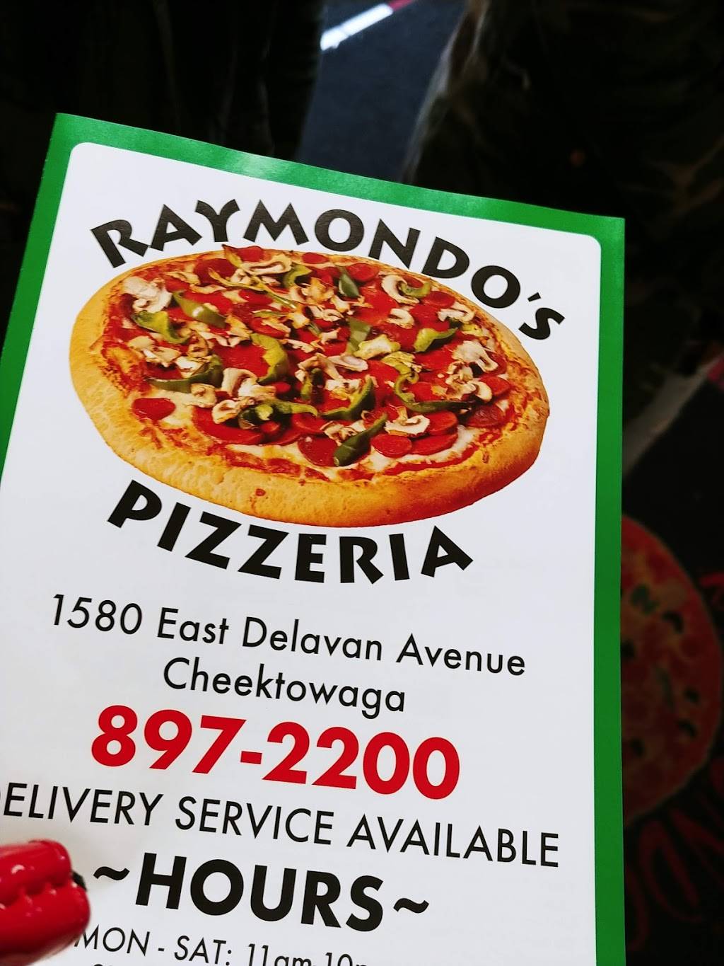 Raymondos Pizzeria | meal takeaway | 1580 E Delavan Ave #3604, Cheektowaga, NY 14215, USA | 7168972200 OR +1 716-897-2200